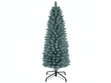 5 FT Slim Pencil Artificial Christmas Tree, Frosted Gray-Green & Silver Needles, Flame Retardant 38361992