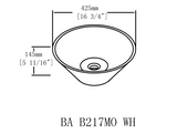 ZNTS Ceramic Round Above Counter White Bathroom Sink Art Basin W99969283