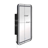Rectangle Medicine Cabinet Mirror Bathroom Mirror Storage Wall Mounted Medicine Mirror Cabinet W688P210792