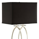 Brushed Nickel and Black Rectangular Shade Accent Lamp B062P153480