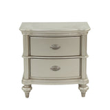 ZNTS Wood Nightstand with 2 Drawer in Antique Silver SR014390