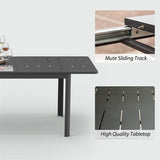 Patio Dining Expandable Table, Metal Aluminum Outdoor Table for 6-8 Person Rectangular Table for W1859111371