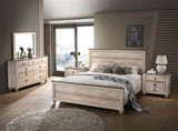 ZNTS Imerland Contemporary White Wash Finish 5-Piece Bedroom Set-Queen Bed, Dresser, Mirror, Nightstands T2574P200210