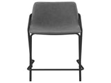 Grey and Black Counter Height Stools with Footrest B062P145615