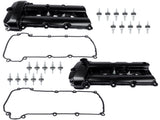 Pair Aluminum Engine Valve Cover Left & Right with Gasket Replacement for Jaguar S-Type 3.0L 25707937