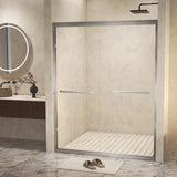 44-48" x 72" Tempered Glass with Explosion Proof Film, Aluminum Frame Double Sliding Shower Door, W1675P288830