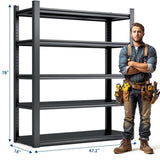 78"H 5 Tier Metal Shelves for Storage Shelving 2000LBS Heavy Duty Storage Shelves Adjustable 77724756