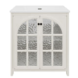 30 Inches Bathroom Vanity with Ceramic Sink, Faux Aged Finish, Vintage Rustic Bathroom Cabinet with N817P299512W