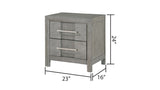 Modern Style 2-Drawer Night stand with Silver Coated metal Handles made with wood in Gray Color B009139191