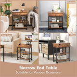 Bedside table, adjustable tabletop coffee table with charging and wheels 13255072