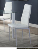 ZNTS Modern Style White Metal Finish Side Chairs 2pc Set Faux Leather Covered Contemporary Dining Room B01167365