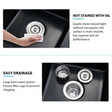 ZNTS 33" L X 18" W Double Bowl Undermount Kitchen Sink With Basket Strainer JYGAD6688MB