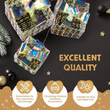 Lighted Iridescent Gift Boxes Set of 3, Pre-lit Nestable Present Boxes Ornament with 140 LED Warm 52441280