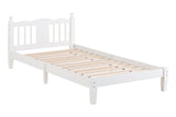 ZNTS Twin Bed with Column-Decoration Headboard, with Bed Slats,White W504P169500