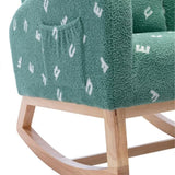 26.8"W Modern Rocking Chair for Nursery, Mid Century Accent Rocker Armchair With Side Pocket, W129848077