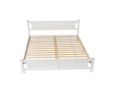 Queen Single Bunk Painted Melamine Veneer & Pine MDF Frame Vertical Striped Decorative 20571204