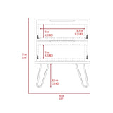 Augusta 2 Nightstand , End Table, Side Table Four Legs, Two Drawers -Light Oak B20091892