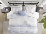 6 Piece Cotton Jacquard Oversized Comforter Set-Full B035P280376