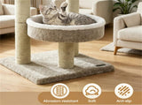 24 Inch Compact Cat Tree with 2 Plush Perches, Jute Rope Scratching Posts & Hanging Toy Ball, Stable 52371012