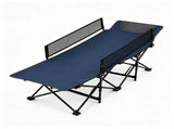 Navy No-Assembly Portable Toddler Camping Bed, Elevated Foldable Kids Sleepover Cot with Anti-Roll 43356636
