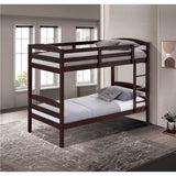 Twin Over Twin Transitional Bunk Bed Arch Design Espresso Finish B2741P590603