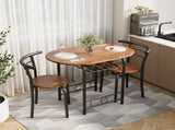 3-Piece Small Dining set, Table and Chair Set for 2 ,for Living Room, Dining Room, Kitchen, Brown 82266225