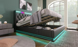 King size Upholstered, 360 surround LED function, Buttons/Apps/Remote Control, hydraulic storage N736P188808B