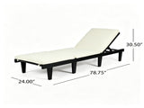 ARIANA KD WOOD CHAISE LOUNGE W/ CUSHION, Black N769P530265B