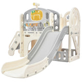 ZNTS Kids Slide Playset Structure, Freestanding Castle Climbing Crawling Playhouse with Slide, Arch PP300683AAK