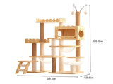 66.9" Modern Cat Tower, Wood Cat Tree Tower for Indoor Cats, Cat Treewith Sisal-Covered Scratching 14348297