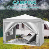 ZNTS 10'x10' Folding Canopy with 4 Removable Sidewalls Outdoor Event Shelter UPF 50+ Gazebo Portable W2185P194727