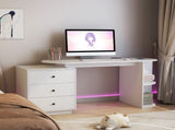 Modern Home Office Table,Expandable Desk with Storage Drawers Open Shelf,Computer Desk with Hutch W1321P359251