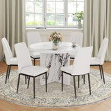 Round Dining for 4-6, 42 Inch Modern Kitchen Small Dinner MDF Kitchen Dinning N752P186173K