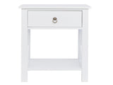 Nightstand Modern End Table, Side Table with 1 Drawer and Storage Shelf, White 35743905
