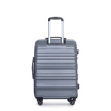 Expandable 3 Piece Luggage Sets PC Lightweight & Durable Suitcase with Two Hooks, Spinner Wheels, W284104374