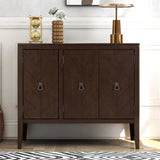 U_STYLE Adjustable Shelf Storage Sideboard with 3 Retro Metal Handles and 4 Pinewood Legs, for N711P261460D