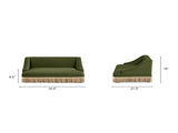 Duchess 33" Medium Princess Pet Bed Sofa with Fringe Skirt, Olive Green Performance Velvet B2719P479031