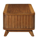 Rectangular Wood Coffee Table for Living Room, 41.5-Inch Coffee Table with Solid Wood Legs, Wood W1202P177315