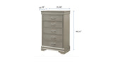 5-Drawer Tall Chest Modern 1pc Beige Champagne Texture Finish Solid Wood Wooden Crystal Tufted B011P198809