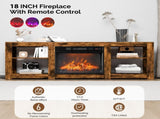 Weathered Wood Fireplace TV Stand with 23 Inch Insert & Dual-Sided Crossover Design, Embossed 81393092