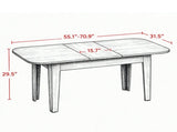 4-6 Person Extendable Oval Dining Table Farmhouse Style Finish Round Edges 09042275