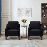 Modern Armchair, Living Room Single Seat Sofa with Wooden Legs, Upholstered Velvet Accent W2186P143466