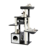 ZNTS Modern Cat Tree 6 Levels Wooden Cat Tower with Sisal Scratching Posts, Roomy Condo, Spacious Perch, 83723792