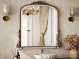 33"x 24" Arched Decorative Mirror Wall-Mounted,Antique Silver 18703648