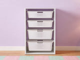 Sliding Bin Organizer with 4 Storage Bins, White 21253284