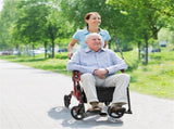 2-in-1 Rolling Walker & Wheelchair 6-Position Height Adjustment , 8" PVC Wheels, Folding 46860865