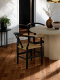 Black Wooden 2pc Side Chairs Dining Room Furniture Kitchen Dining Chair Woven Rope Seat Modern Style B011P312733