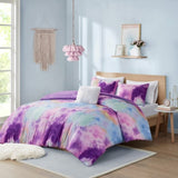 ZNTS King/Cal King Watercolor Tie Dye Printed Comforter Set with Throw Pillow B035129812