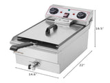 EH101V 8.5QT/8L Total Capacity 12.5qt/11.8l Stainless Steel Faucet Single Tank Deep Fryer 1700W Max 62516549