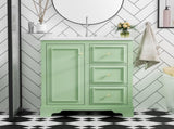 30-Inch bathroom vanity cabinet with ceramic basin, 3 drawers and adjustable shelves N729P176237L